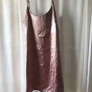 Silence and Noise Light Shiny Pink Slip Dress